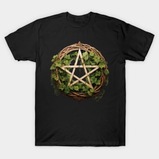 Floral Watercolor Wiccan Pentagram T-Shirt